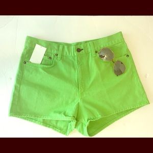 Rag & Bone Justine High Waist Lime Denim Shorts